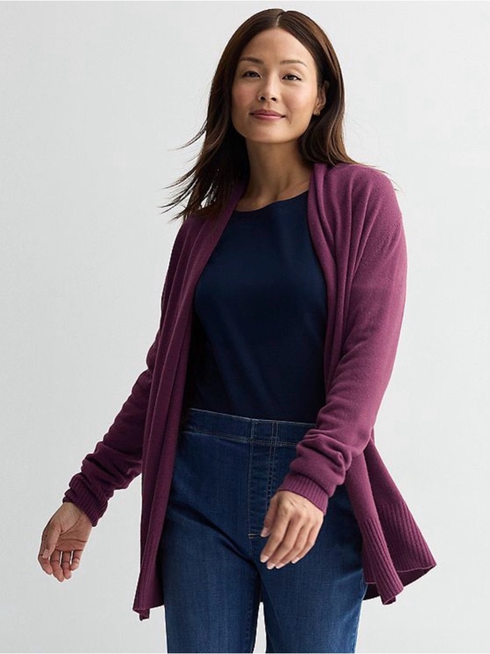 Croft & Barrow Burgundy Open-Front Cardigan Shrug